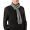 Glitzhome® 70" Men's Black & White Striped Scarf with Tassels